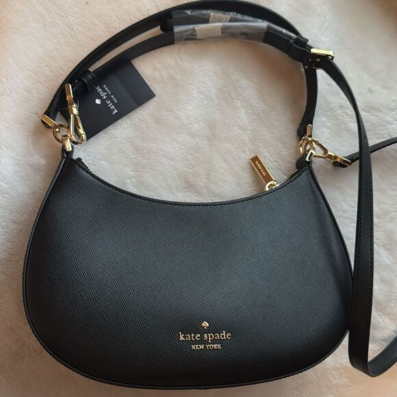 Madison Saffiano Leather Crescent Shoulder Bag - Picture 6 of 12